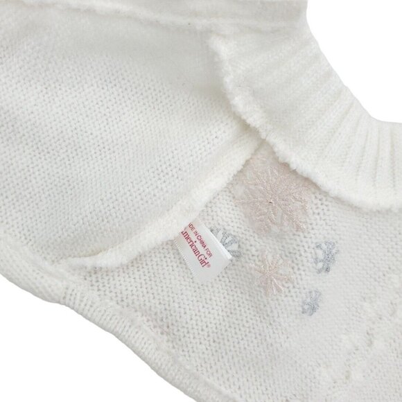 American Girl Sweater Knit Poncho White With Snowflakes Retired Store Exclusive - Picture 5 of 6